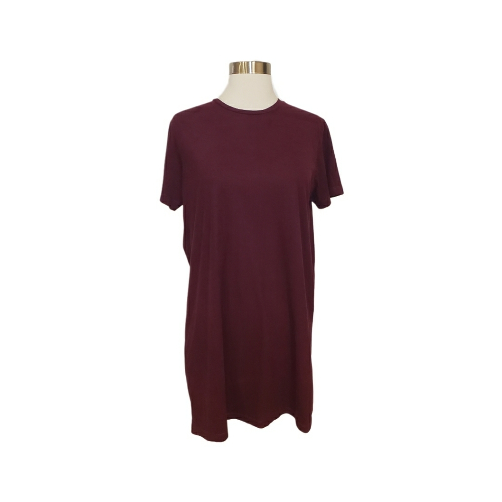 Brandy Melville One Size Burgundy Red Short Sleeve Tee Shirt Dress